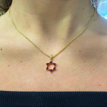 Ruby Star of David 18K Gold Pendant Necklace – Assay Jewelers