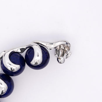 Lapis Lazuli Ball and Diamond 18K White Gold Choker Necklace Signed BIBIGI – Assay Jewelers