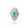 Marquise Cut Emerald and Diamond Dome Ring