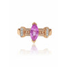 Marquise Cut Pink Sapphire in 14k Rose Gold Retro Style Ring