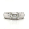 Mens 2 Carat Emerald Cut Lab Diamond East West Ring in 14K Gold