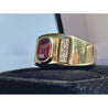 Mens 2.70 Carat Cushion Cut Ruby Ring in 14K Gold