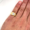 Men's Natural 1.70 Carat Round Cut Diamond In 14K Gold Bezel Set Ring