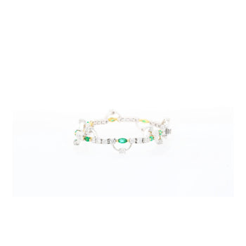 Natural 0.72 carat Bracelet breloque en or 18K avec émeraude et diamant 2.08 carats – Assay Jewelers