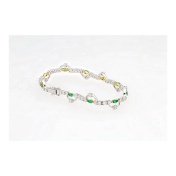Bracelet à breloques en or 18K avec émeraude naturelle de 0.72 carat et diamant de 2.08 carats – Assay Jewelers