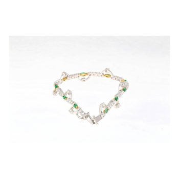 Natural 0,72 carat bracelet à breloques en émeraude naturelle et diamant 2,08 carats en or 18K – Assay Jewelers