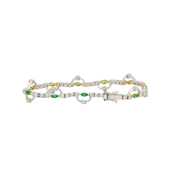 Natural 0,72 carat Bracelet breloque en or 18K avec émeraude naturelle et diamant de 2,08 carats – Assay Jewelers