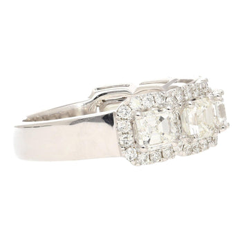 Natural 2.75 CTTW Asscher Cut Diamond Crown Engagement Ring in 18K White Gold – Assay Jewelers