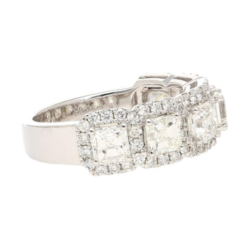Natural 2.75 CTTW Asscher Cut Diamond Crown Engagement Ring in 18K White Gold – Assay Jewelers