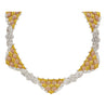 Natural 35 Carat Pink, White, & Yellow Diamond 18K Three Tone Necklace Choker