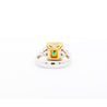 Natural 3.76 Carat Colombian Emerald and Trillion Cut Diamond 3-Stone Ring in 18K Gold