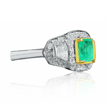18kホワイトゴールドの天然コロンビア産エメラルド・カクテルRing – Assay Jewelers