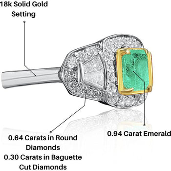 18kホワイトゴールドの天然コロンビア産エメラルド・カクテルRing – Assay Jewelers