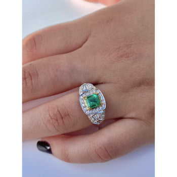 18kホワイトゴールドの天然コロンビア産エメラルド・カクテルRing – Assay Jewelers