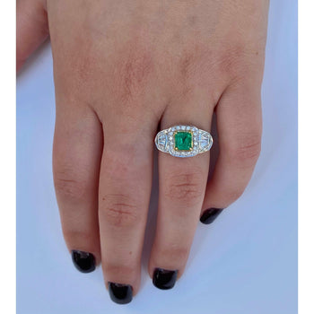 18kホワイトゴールドの天然コロンビア産エメラルド・カクテルRing – Assay Jewelers