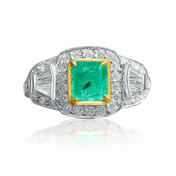 18kホワイトゴールドの天然コロンビア産エメラルド・カクテルRing – Assay Jewelers