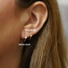 Natural Diamond 14K Huggie Hoop Earrings Multi Ear Placement