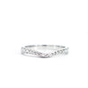 Natural Diamond Contoured Wedding Band Stacking Ring in 14K White Gold