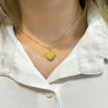 Natural GIA Certified 2.02 Carat Fancy Yellow Diamond Heart Platinum Necklace