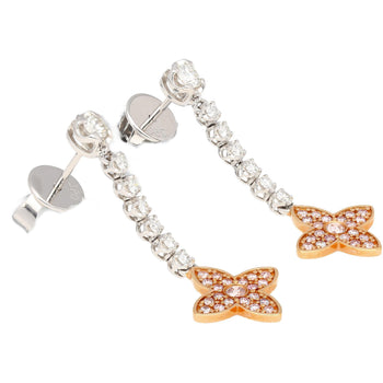 Natural Pink & White Diamond Floral Drop Earrings in 18k White and Rose Gold – Assay Jewelers