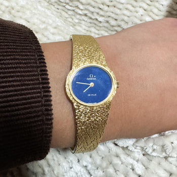 Omega De Ville Lapis Lazuli Dial 18K Gold Manual Wind Watch – Assay Jewelers