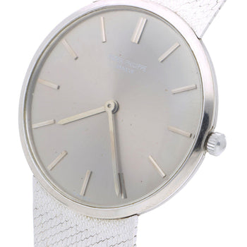 Patek Philippe Calatrava 3468 34mm Gray Dial 18K White Gold Watch – Assay Jewelers