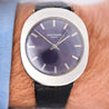 Patek Philippe "Jumbo UFO" Automatic Steel Purple 35mm Dial Leather Strap Watch
