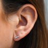 Pave Natural Diamond Flush Bar 14K Stud Earring