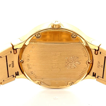 Piaget Polo Ladies 32mm Watch in 18K Yellow Gold With Diamond Bezel and Piaget Papers – Assay Jewelers