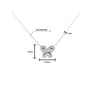 Pink Sapphire and Diamond Butterfly 14K White Gold Floating Pendant Necklace