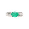 Platinum 1.17 Carat Oval East West Emerald & Diamond Ring