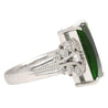 Platinum 3.19 Carat Indicolite Tourmaline & Diamond Vintage Filigree Ring Size 6