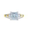 Princess Cut Natural Diamond Engagement Ring in 14k Gold