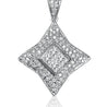 Princess Cut White Gold Diamond Star Necklace in 18k White Gold