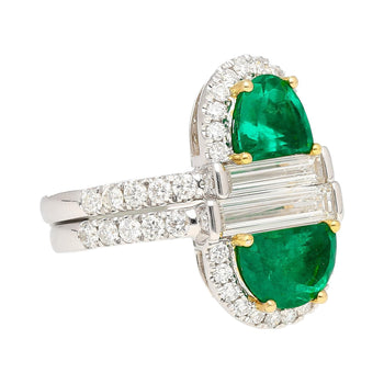 Rare Mariposa Vivid Green Muzo Old Mine Colombian Emerald and Diamond Stack Ring – Assay Jewelers