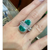 Rare Mariposa Vivid Green Muzo Old Mine Colombian Emerald and Diamond Stack Ring