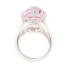 Retro Inspired 20.76 Carat Kunzite Ring in 18K White Gold with 0.66 CTW in Diamonds