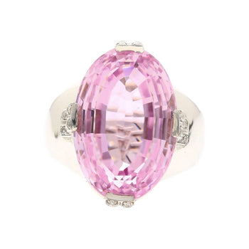 Retro Inspired 20.76 Carat Kunzite Ring in 18K White Gold with 0.66 CTW in Diamonds – Assay Jewelers
