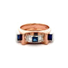 Retro Style Sapphire & Diamond Channel 14K Two Tone Unisex Band Ring