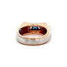 Retro Style Sapphire & Diamond Channel 14K Two Tone Unisex Band Ring