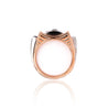 Retro Style Sapphire & Diamond Channel 14K Two Tone Unisex Band Ring