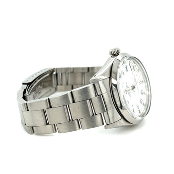 Rolex 34mm Oyster Perpetual Date Ref. 15200 White Dial Roman Numerals and Oyster Bracelet in Stainless Steel Watch – Assay Jewelers