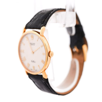 Rolex Cellini Ivory Jubilee 32mm Dial 18K Gold On Leather Watch – Assay Jewelers