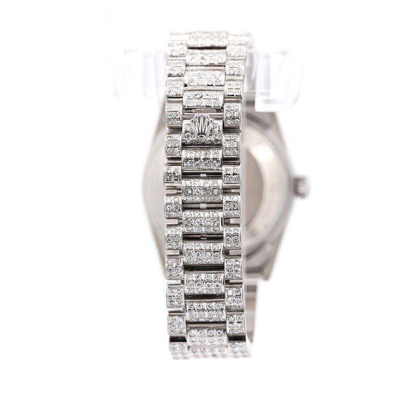 Rolex DateJust President Diamond & Sapphire Watch With Box