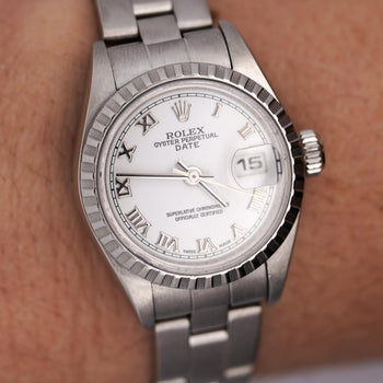 Rolex Lady Date 79240 24mm White Dial Oyster Watch Box & Papers – Assay Jewelers