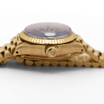 Rolex Lady DateJust 6917 Blue Dial 18K Gold President Bracelet Watch – Assay Jewelers