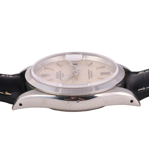 Rolex Oyster Date 15200 Automatic Watch Stainless Steel Silver Dial Strap