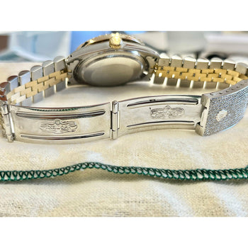 Montre Rolex Datejust bleu Tiffany entièrement sertie de diamants – Assay Jewelers