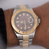 Rolex Yacht-Master 40 16623 Factory Black Mother of Pearl Dial 2 Tone Watch