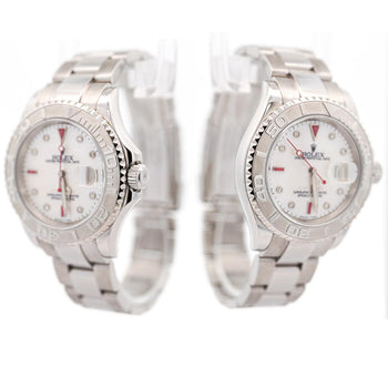 Rolex Yachtmaster 16622 40mm Platinum Bezel Ruby Gem Dial Steel Oyster Watch – Assay Jewelers
